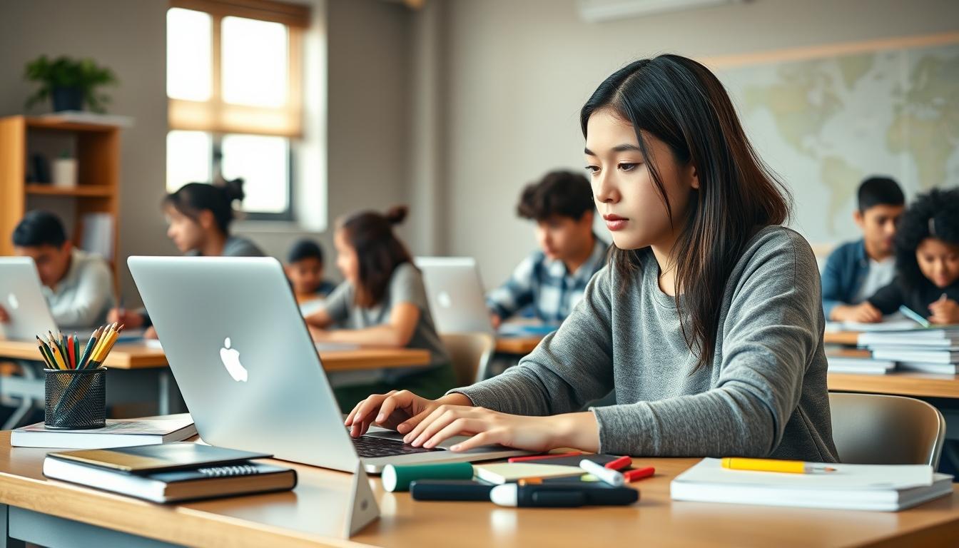Students working in research laboratory